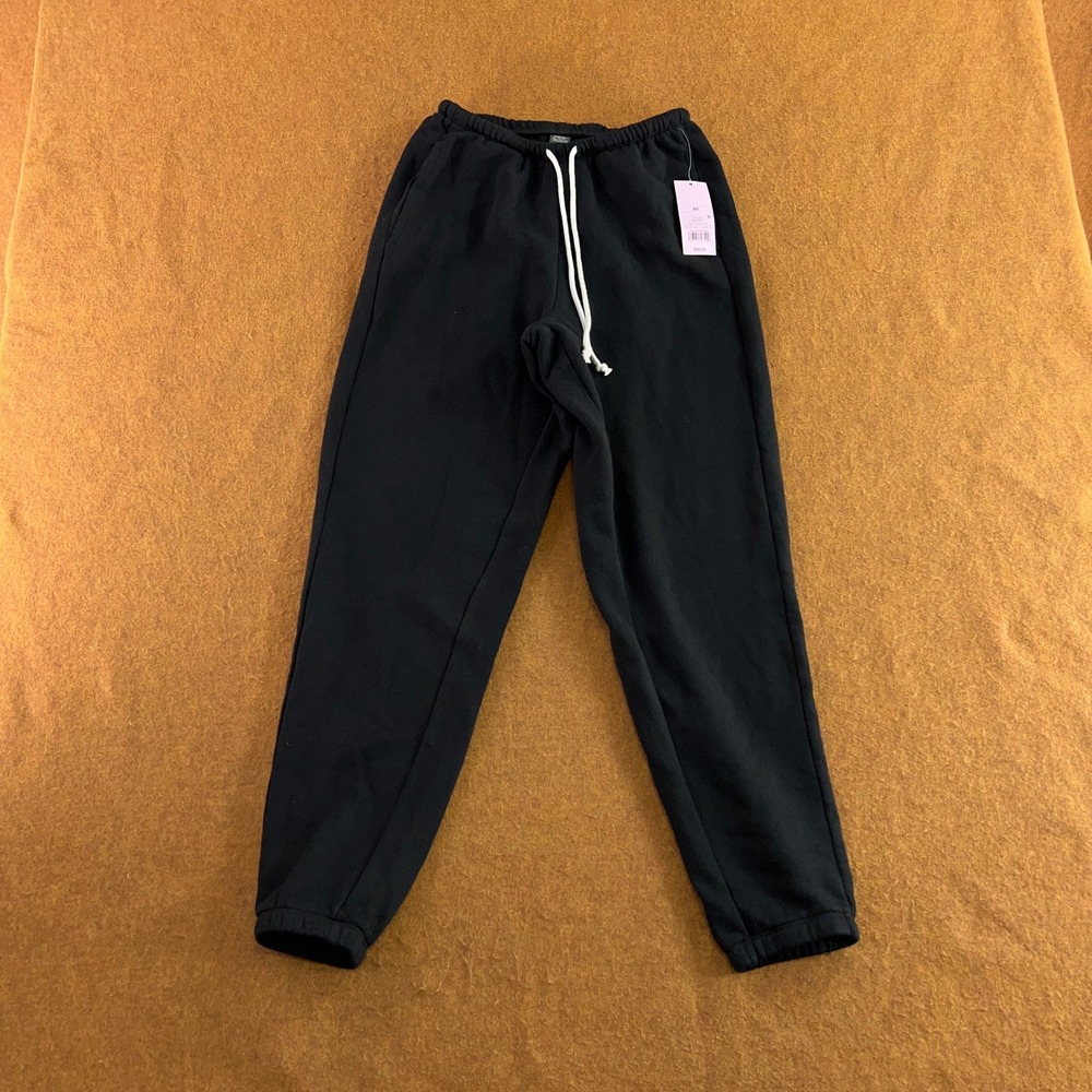 Wild Fable Women XS Black High-Rise Drawstring Fleece Jogger Sweatpants NWT